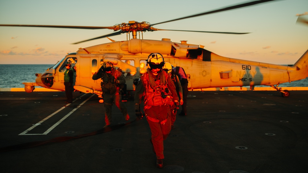 Twilight Flight Operations aboard George Washington