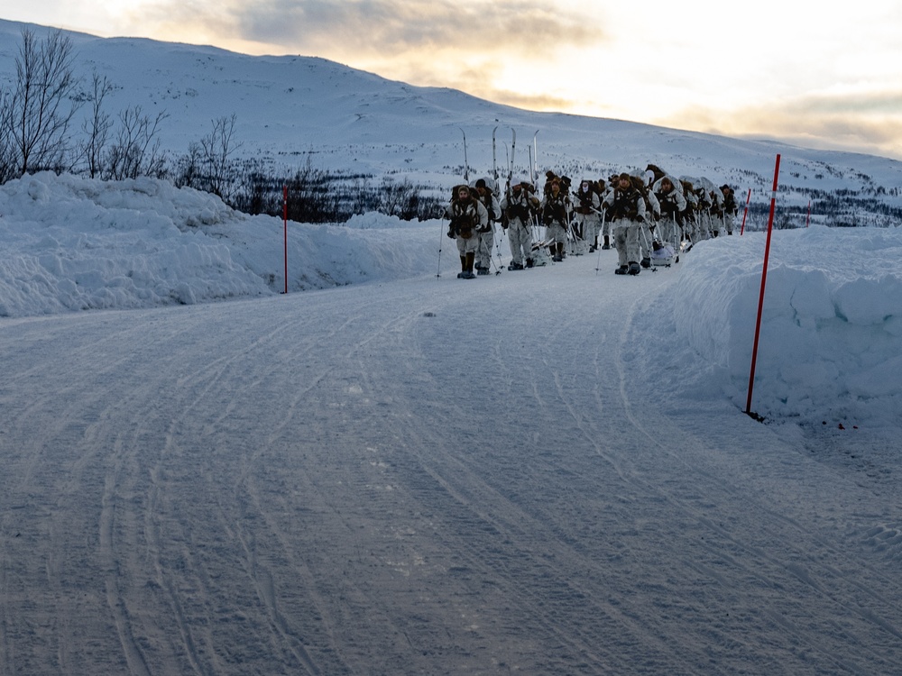 1st Battalion, 2nd Marines in Cold Weather Training during Nordic Response 24 in Norway