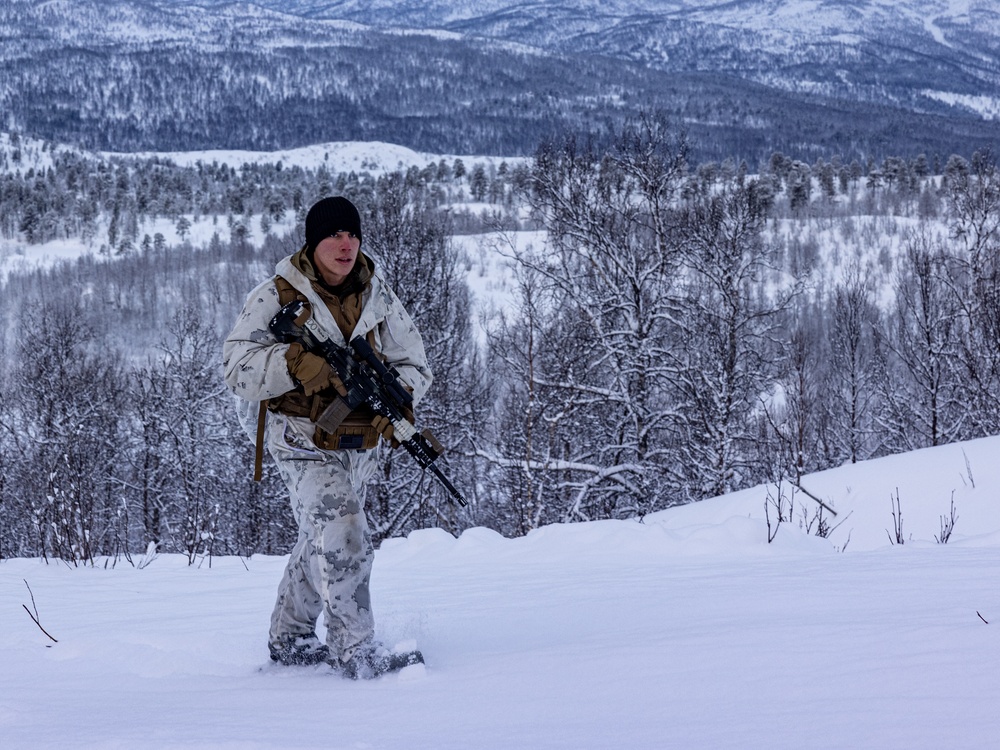 1st Battalion, 2nd Marines in Cold Weather Training during Nordic Response 24 in Norway