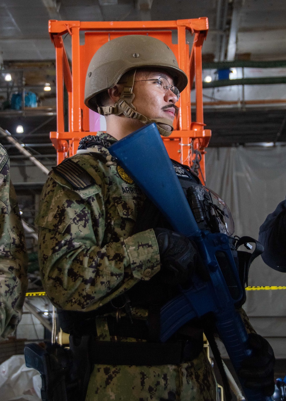 USS Ronald Reagan (CVN 76) Sailors conduct an anti-terrorism training team drill