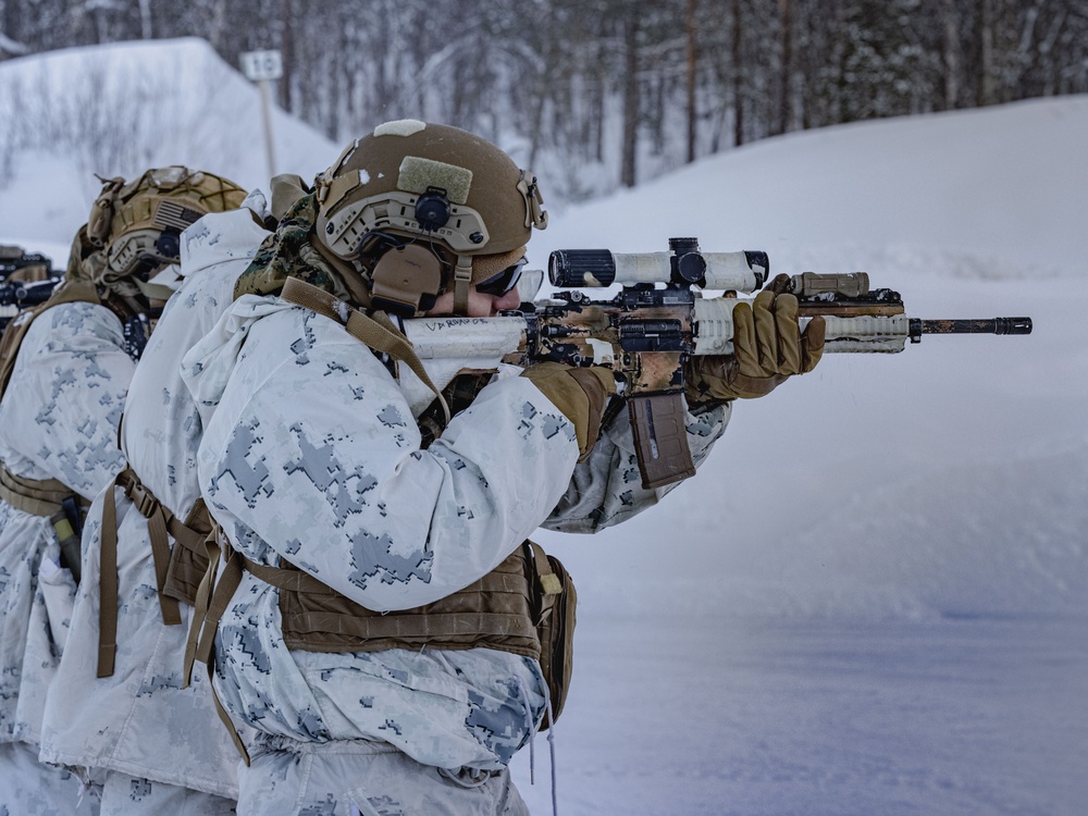 1st Battalion, 2nd Marine Regimen in Cold Weather Training during Nordic Response 24 in Norway