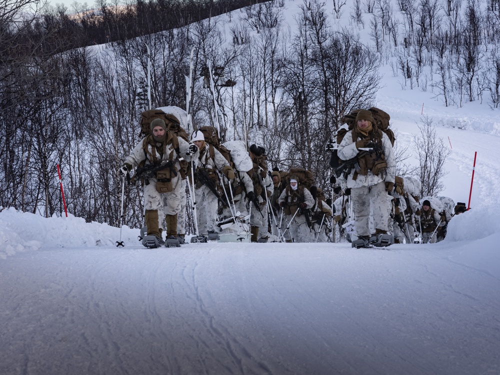 1st Battalion, 2nd Marines in Cold Weather Training during Nordic Response 24 in Norway