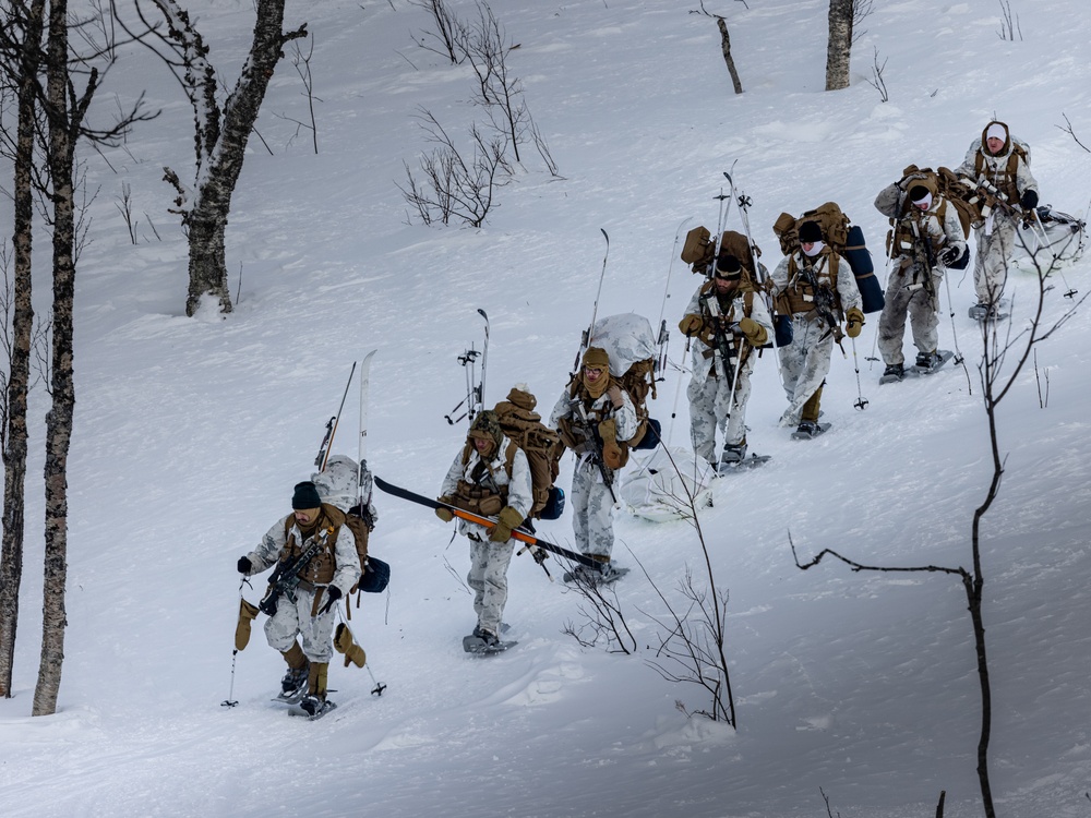 1st Battalion, 2nd Marines in Cold Weather Training during Nordic Response 24 in Norway