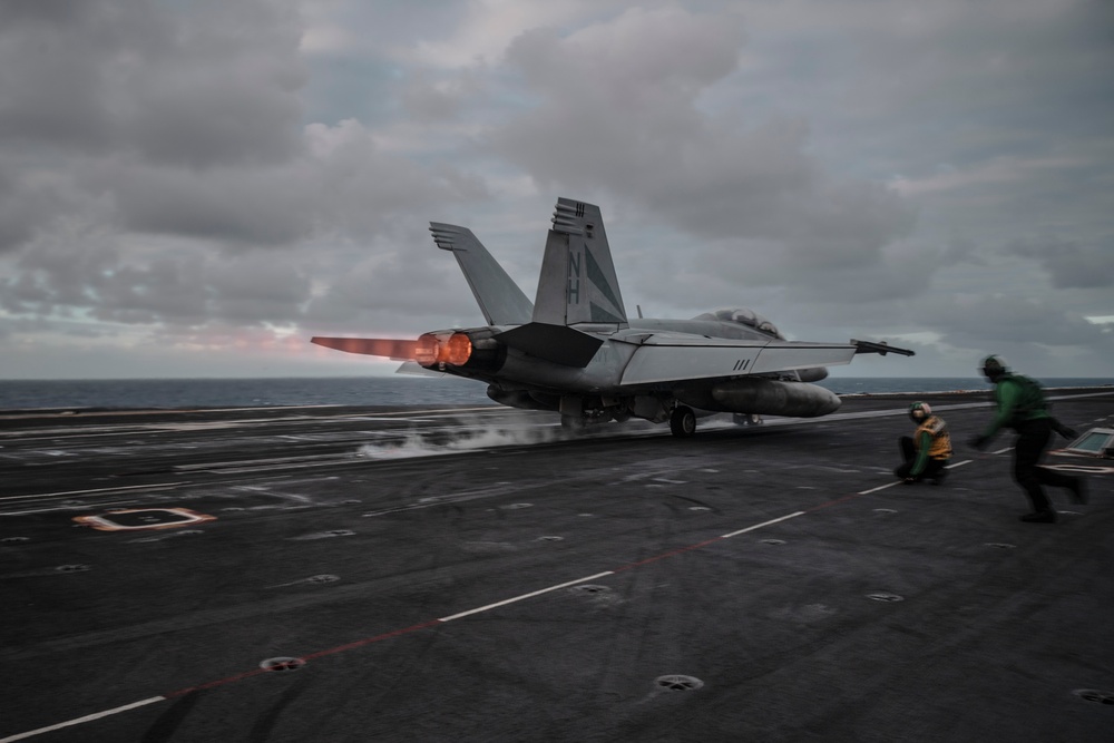 Evening Flight Ops Aboard Theodore Roosevelt