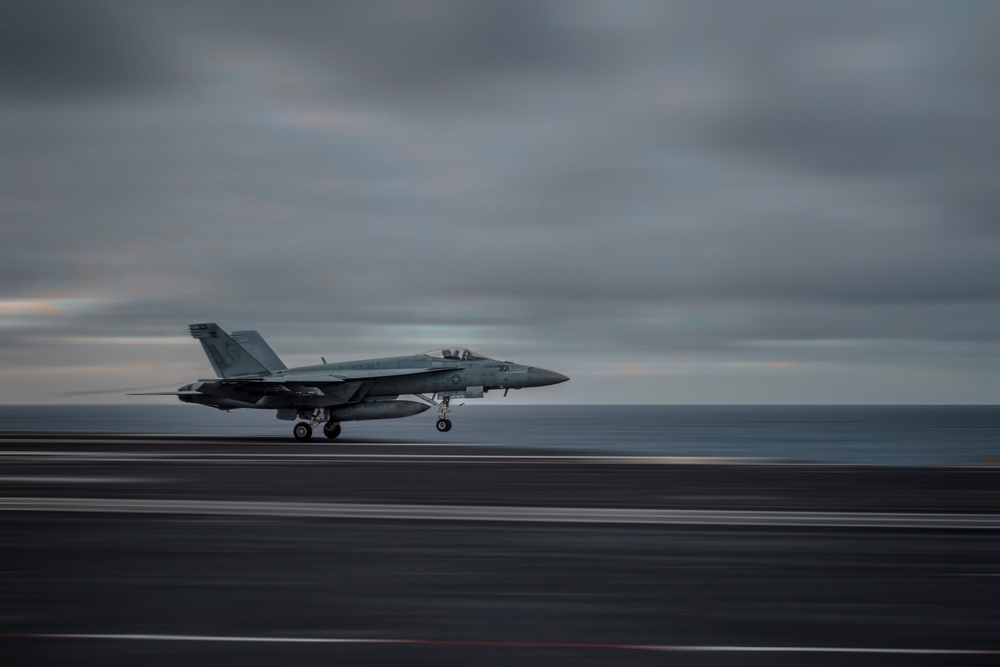 Evening Flight Ops Aboard Theodore Roosevelt