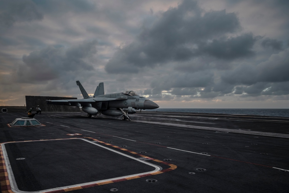 Evening Flight Ops Aboard Theodore Roosevelt