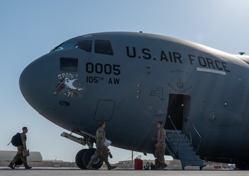 U.S. Air Force C-17 prepares for take off