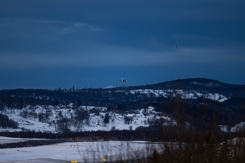 U.S. Marine Corps F-35B Lightning II jets with VMFA-542 arrive in Norway for Exercise Nordic Response 24