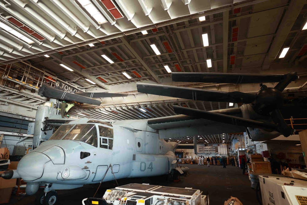 VMM 162 Marines Conduct Maintenance on a MV-22 Osprey