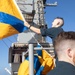 USS Bataan Quartermasters Practice Raising Flags