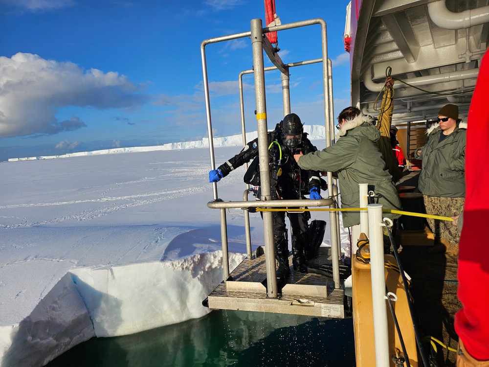 Coast Guard Cutter Polar Star (WAGB 10) conducts world’s southernmost dive