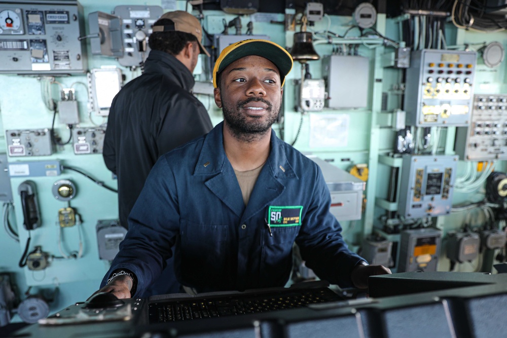 USS Carter Hall (LSD 50) Stands Watch, Feb. 6, 2024