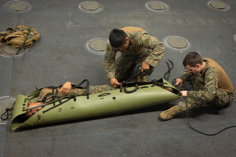 BLT 1/1 conduct training aboard the USS America