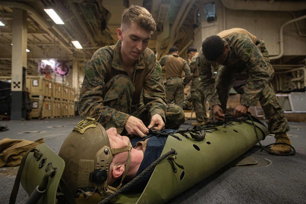 BLT 1/1 conduct training aboard the USS America