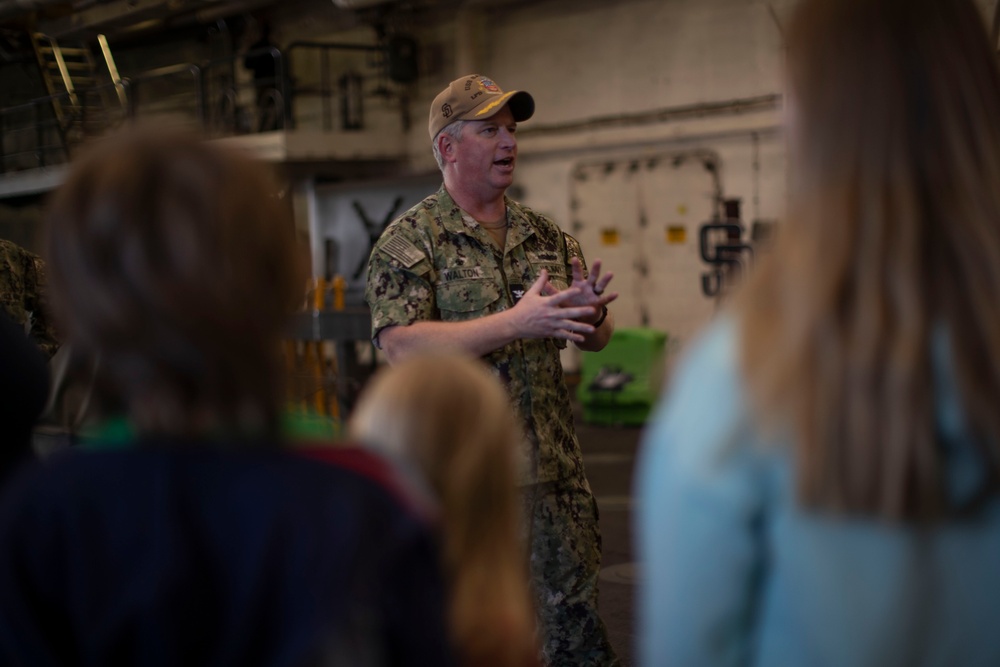 USS San Diego hosts student tours ahead of NASA Underway Recovery Test 11
