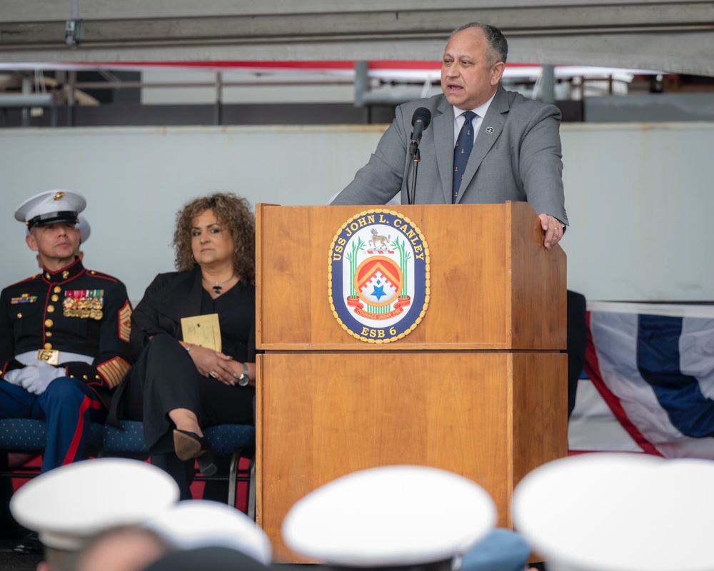 SECNAV Del Toro Honors John L. Canley at Ship Commissioning