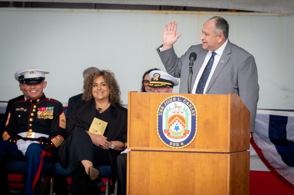 SECNAV Del Toro Honors John L. Canley at Ship Commissioning