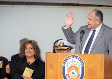 SECNAV Del Toro Honors John L. Canley at Ship Commissioning