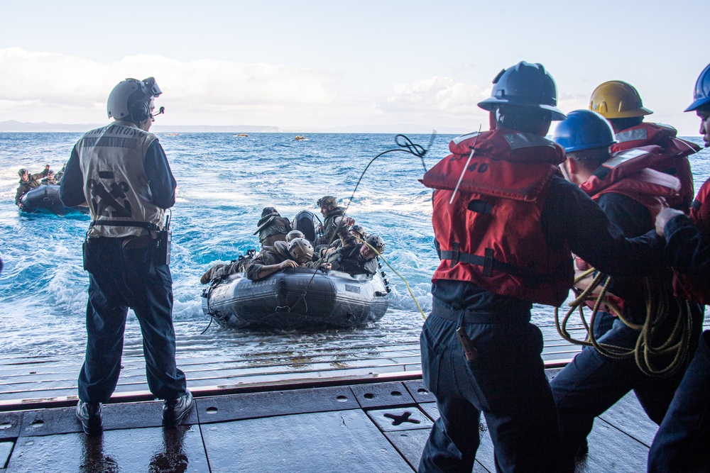 USS Green Bay (LPD 20) Conducts Combat Rubber Raiding Craft Operations.