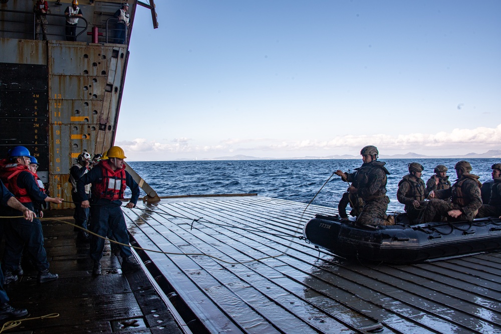 USS Green Bay (LPD 20) Conducts Combat Rubber Raiding Craft Operations.