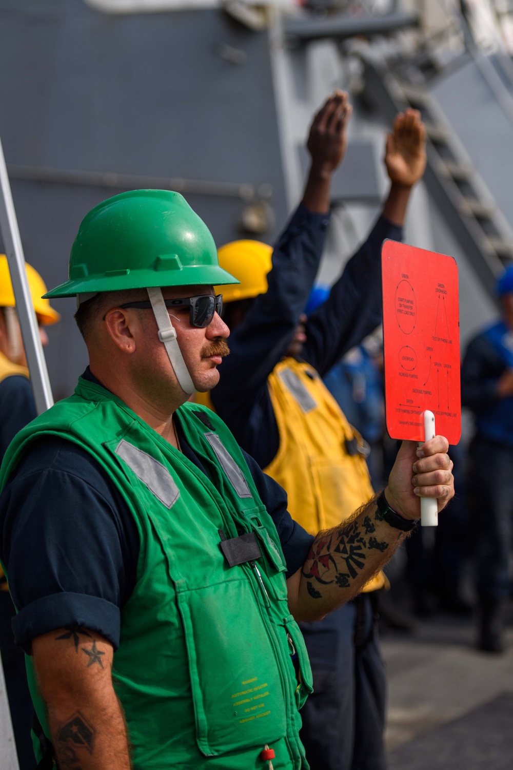 USS Mason Conducts Replenishment-At-Sea with USNS Supply in the Red Sea