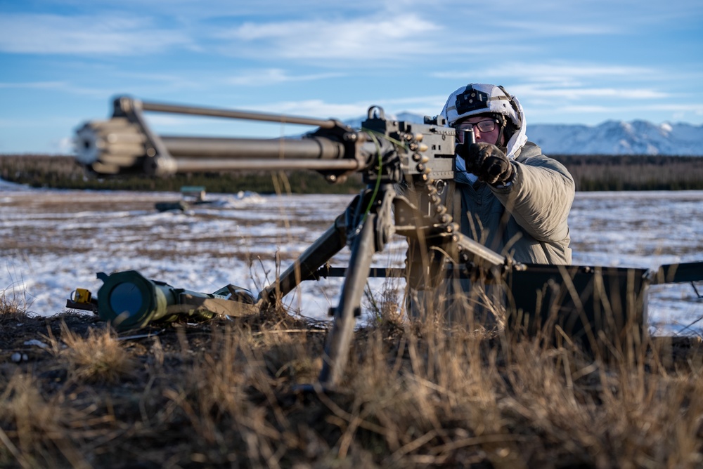 2-11 Airborne OPFOR stands guard against 1-11 during JPMRC 24-02