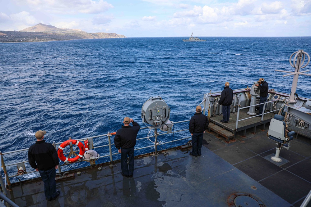 USS Carter Hall (LSD 50) Departs Souda Bay, Greece, Feb. 15, 2024