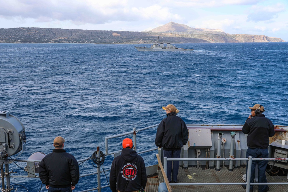 USS Carter Hall (LSD 50) Departs Souda Bay, Greece, Feb. 15, 2024