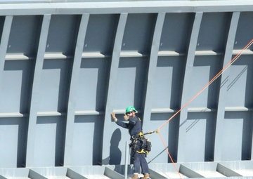 Scaling heights for dam inspections