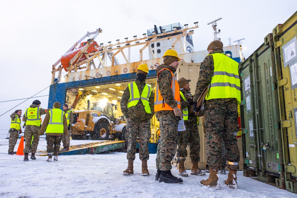 Marine Wing Support Squadron (MWSS) 273 unloads equipment in Norway