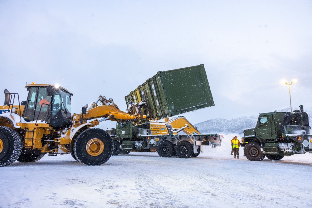 Marine Wing Support Squadron (MWSS) 273 unloads equipment in Norway