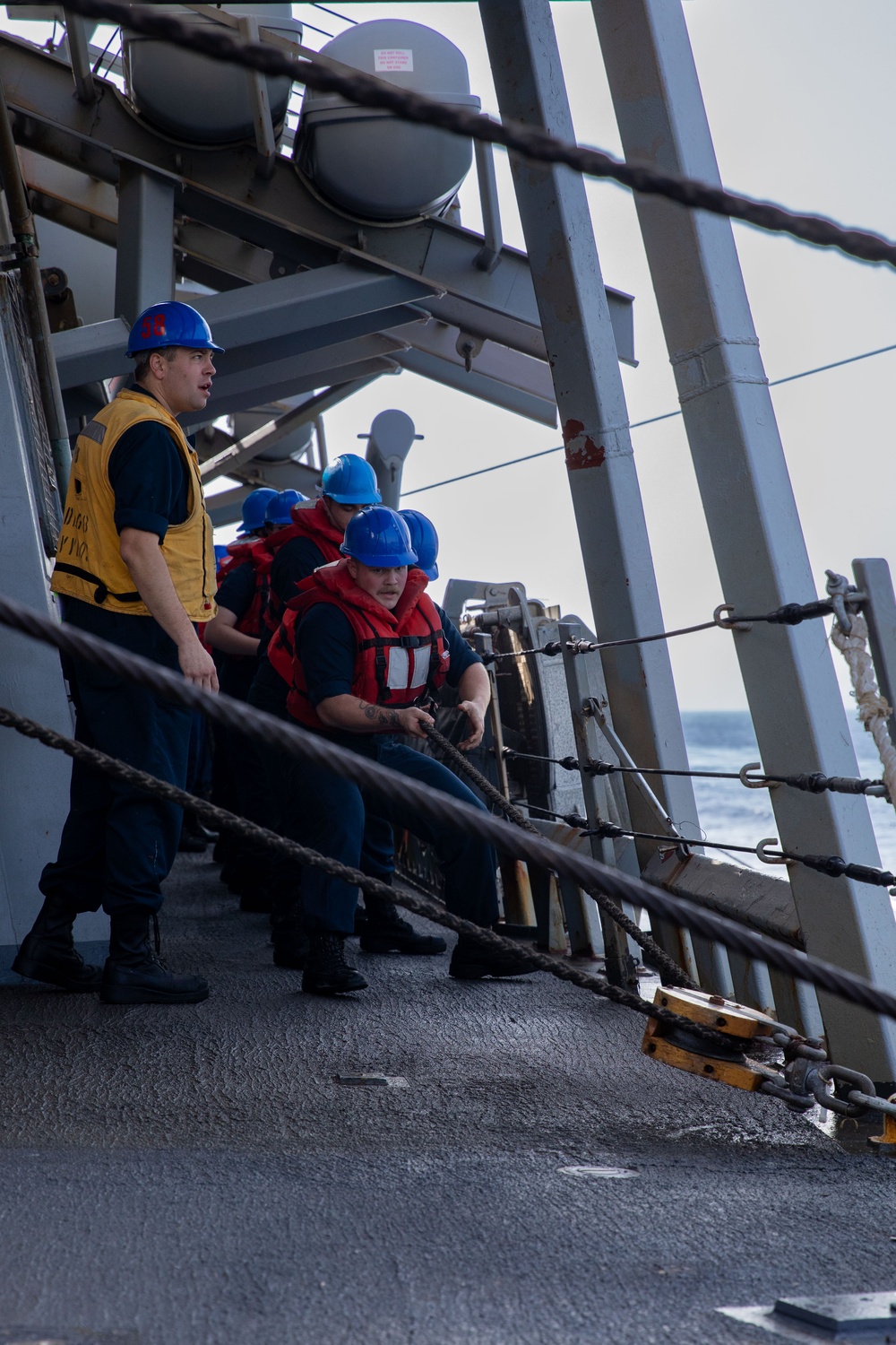 USS Laboon Conducts Replenishment-At-Sea and Small Arms Qualification in the Red Sea