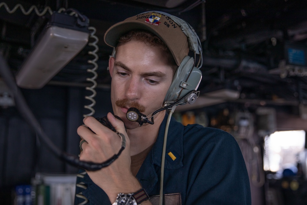 USS Laboon Conducts Replenishment-At-Sea and Small Arms Qualification in the Red Sea