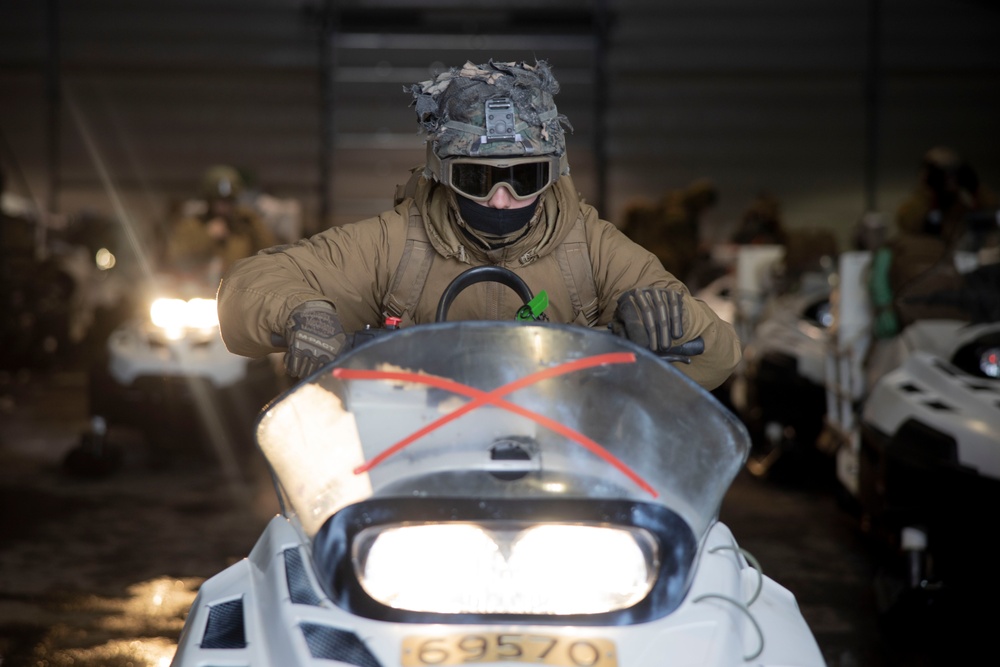 U.S. Marines with II Marine Expeditionary Force conduct snowmobile training
