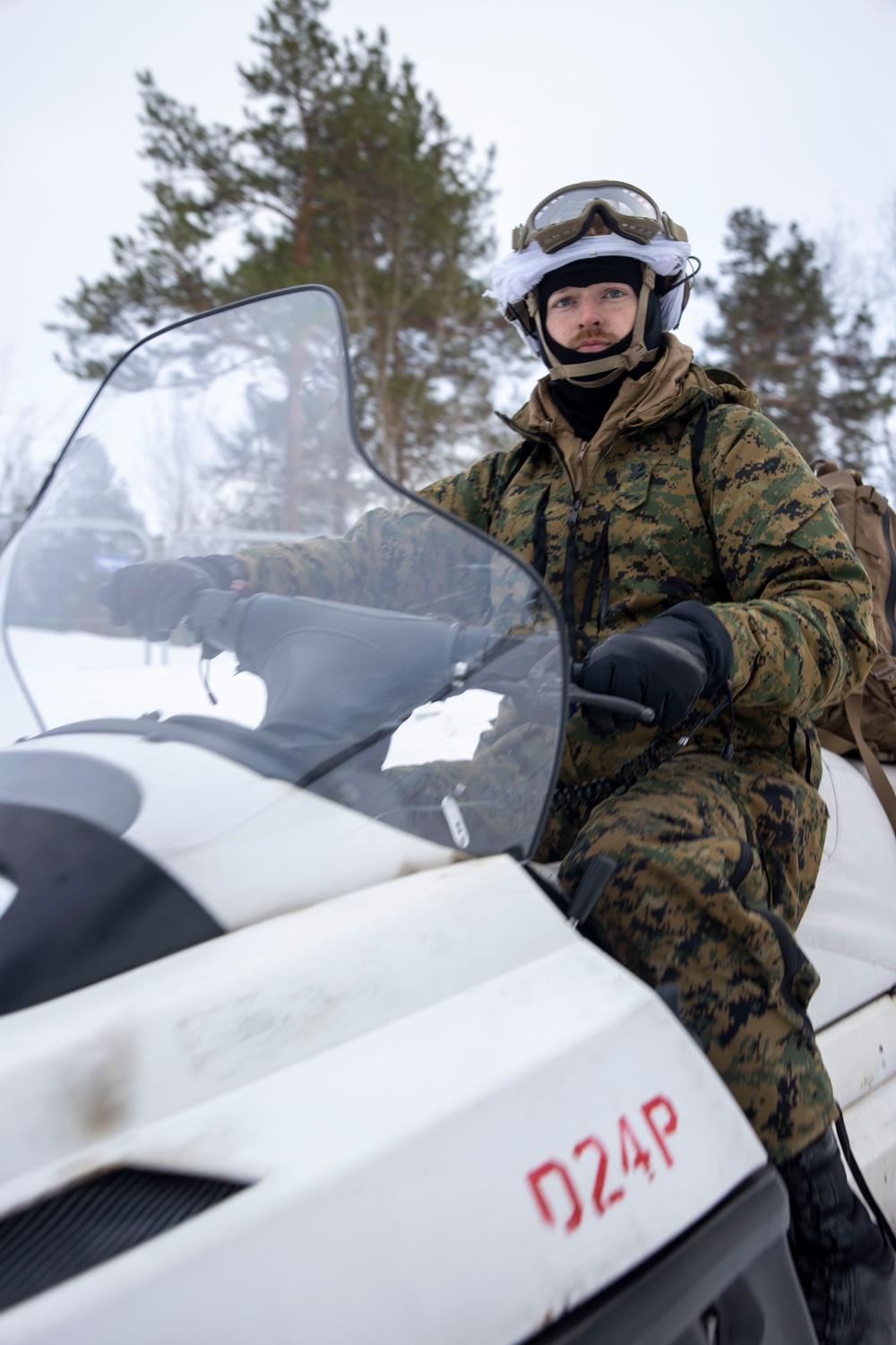 U.S. Marines with II MEF conduct snowmobile training