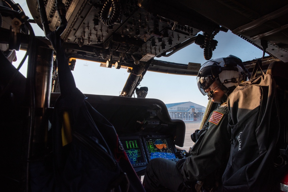 The Golden Falcons of HSC-12 Conduct Flight Operations