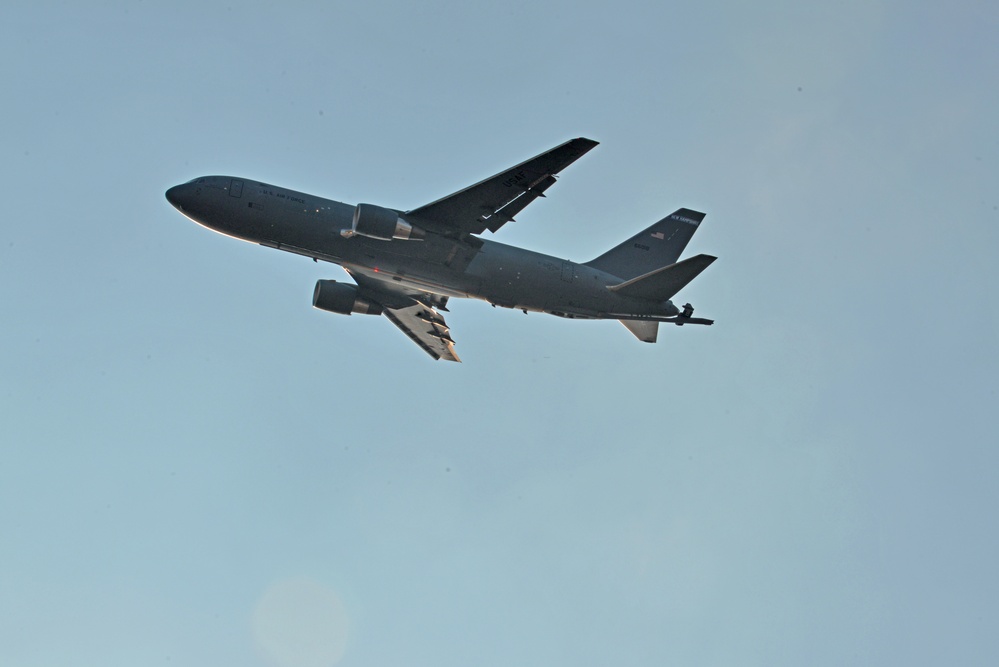 157th Air Refueling Wing performs KC-46 flyover at El Salvador air show