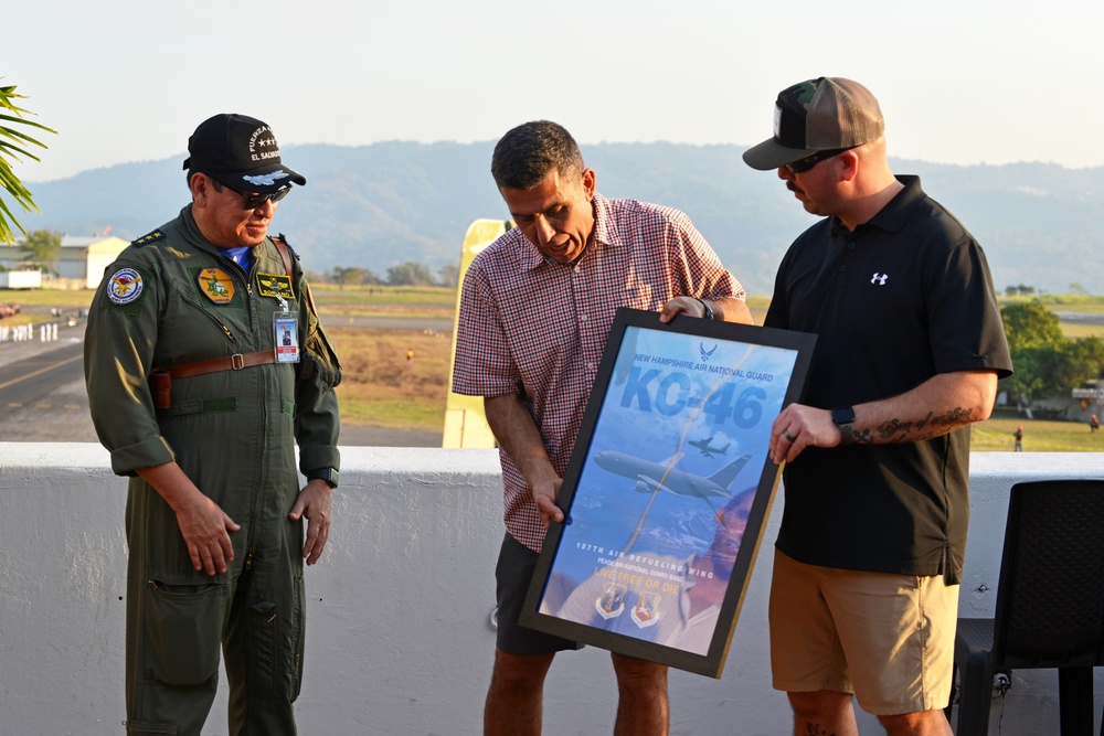 157th Air Refueling Wing performs KC-46 flyover at El Salvador air show