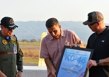 157th Air Refueling Wing performs KC-46 flyover at El Salvador air show