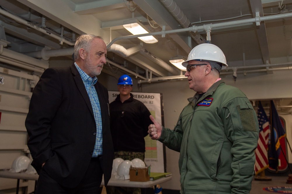 USS Ronald Reagan (CVN) hosts tour for members of the Senate Armed Forces Committee