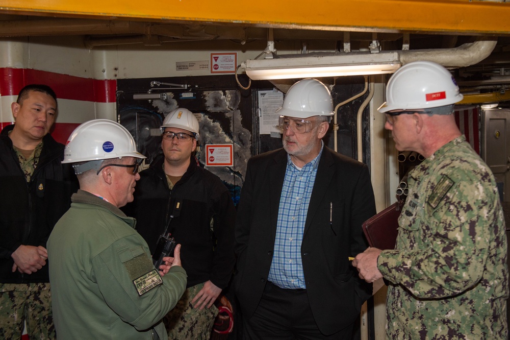 USS Ronald Reagan (CVN) hosts tour for members of the Senate Armed Forces Committee