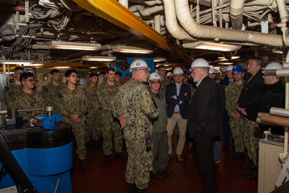 USS Ronald Reagan (CVN) hosts tour for members of the Senate Armed Forces Committee