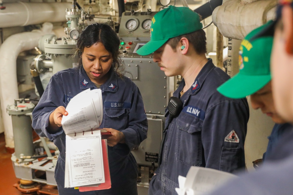 Engineer Training Team Drill aboard USS Bulkeley