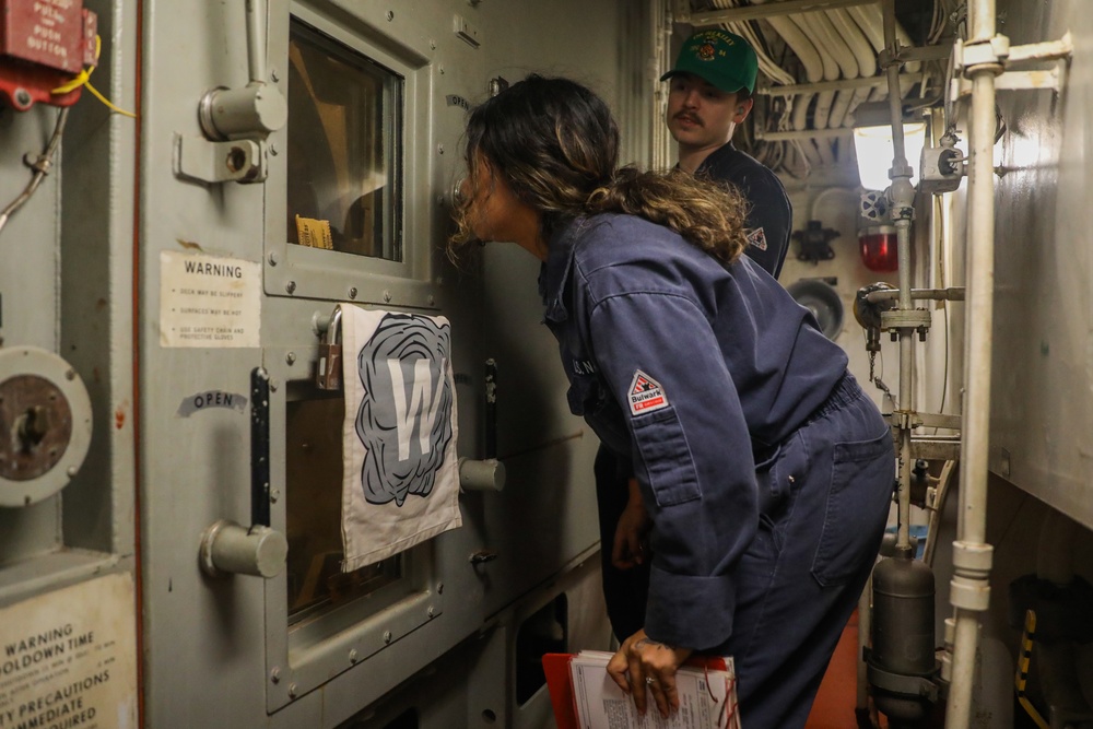 Engineer Training Team Drill aboard USS Bulkeley