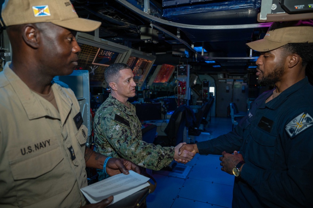 U.S. 5th Fleet Command Master Chief Recognizes Coast Guardsmen and Sailors Aboard Ships