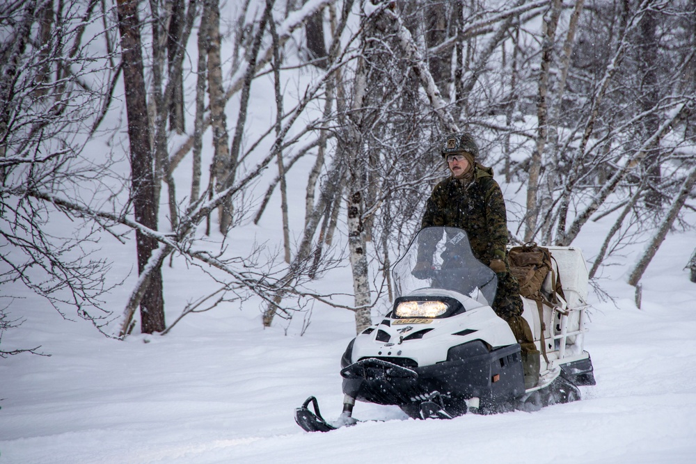 U.S. Marines from II Marine Expeditionary Force participate in Snow Mobile training during Nordic Response 24