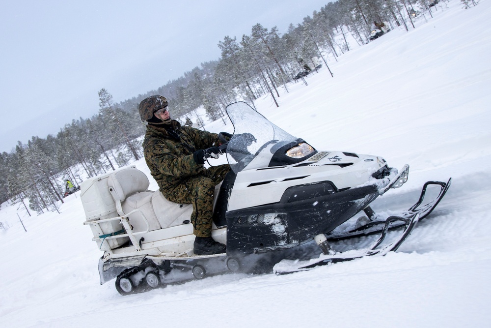 U.S. Marines from II Marine Expeditionary Force participate in Snow Mobile training during Nordic Response 24