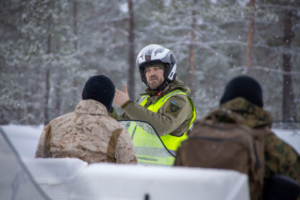 U.S. Marines from II Marine Expeditionary Force participate in Snow Mobile training during Nordic Response 24