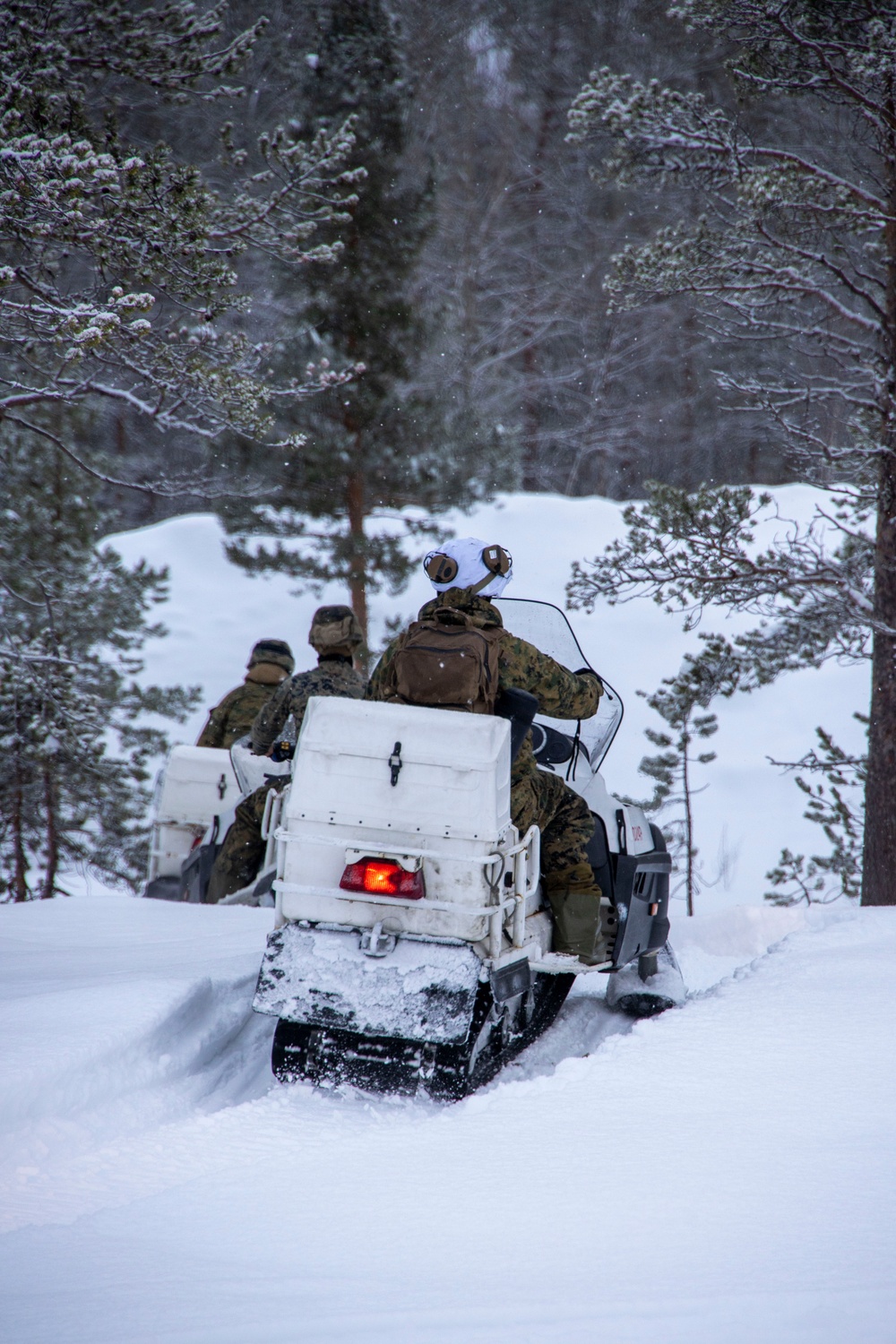 U.S. Marines from II Marine Expeditionary Force participate in Snow Mobile training during Nordic Response 24