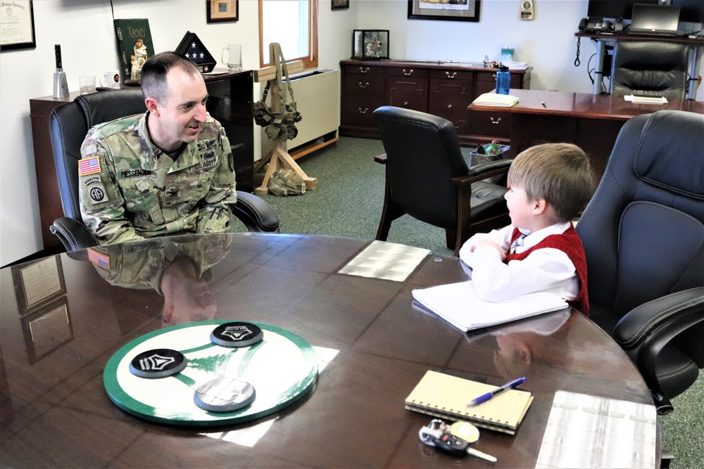 ‘Hero’ interview: 6-year-old confers with Fort McCoy Garrison commander for social studies project